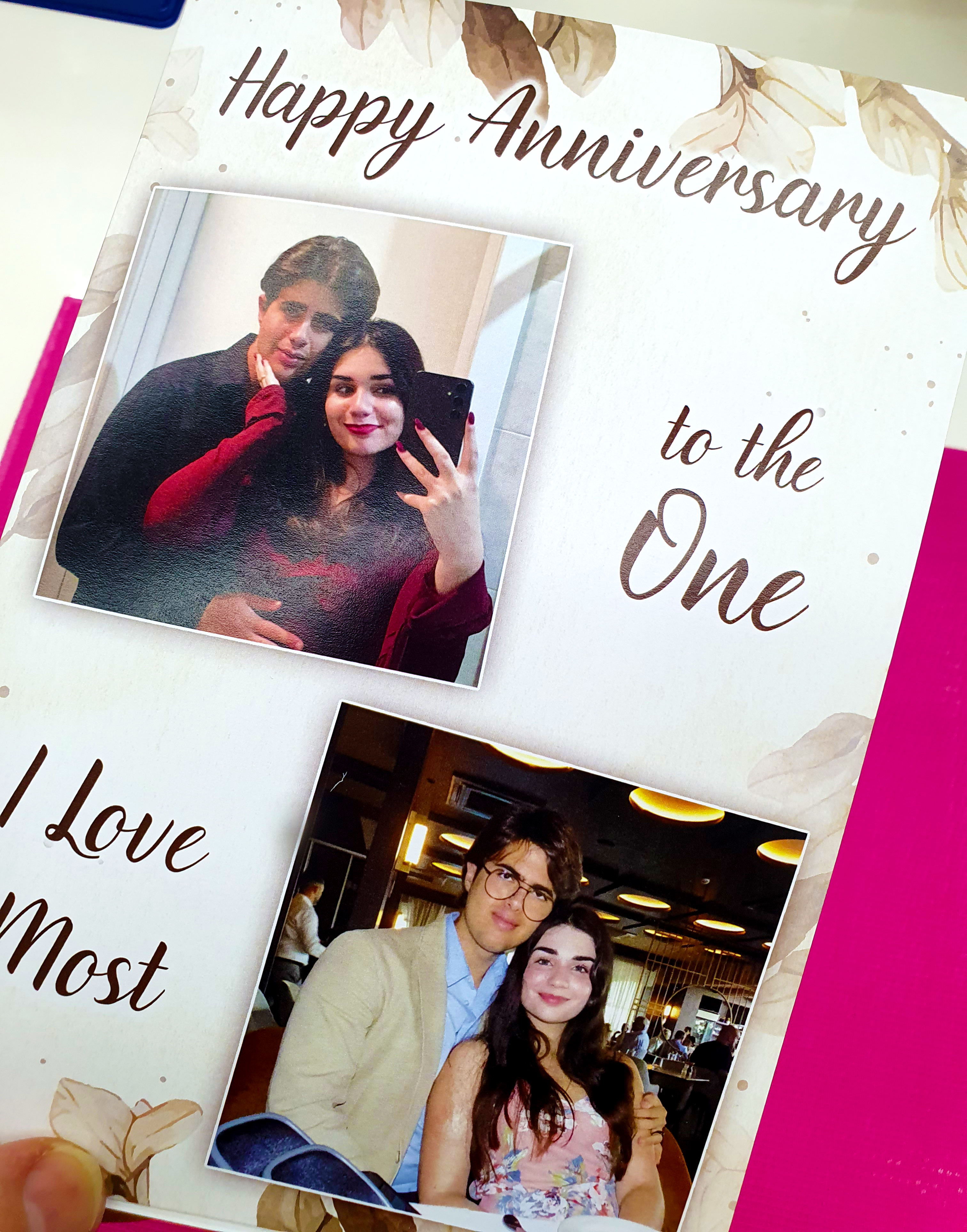 Personalised anniversary greeting card example